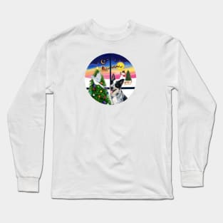 "Christmas Window" with an Australian Cattle Dog Long Sleeve T-Shirt